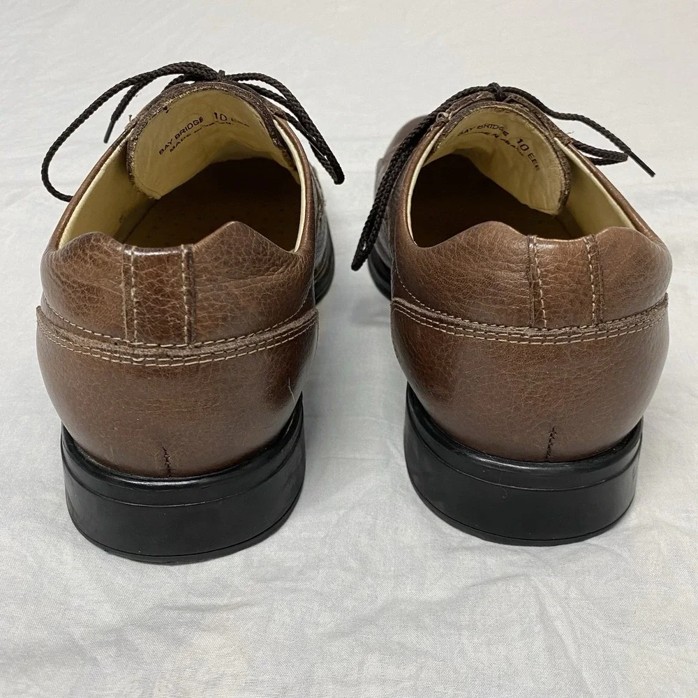Belvedere Bay Bridge Oxford Mens‎ 10 EEE Brown Leather Comfort Dress Shoes